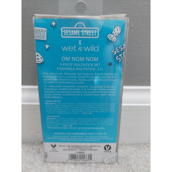 Sesame Street x Wet N Wild Om Nom Nom 3 Piece Multistick Set Cookie Monster - Picture 2 of 2